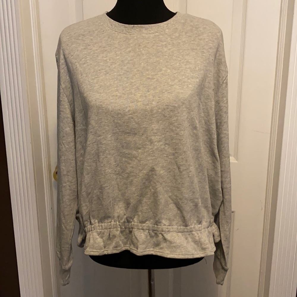 POPSUGAR Womens Heather Gray Peplum Sweatshirt NWT